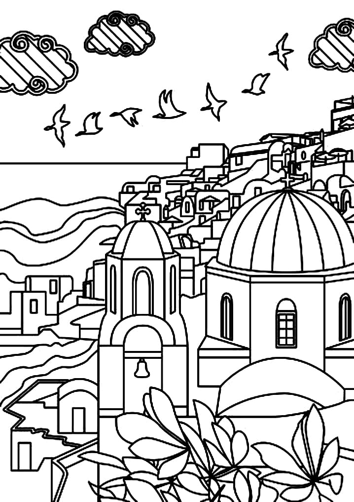 Greece 3 Coloring Page - Free Printable Coloring Pages for Kids