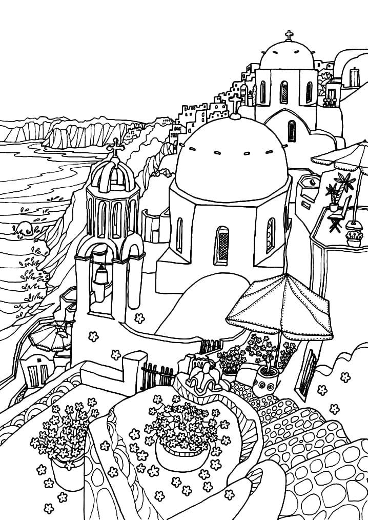 Greece 3 Coloring Page - Free Printable Coloring Pages for Kids