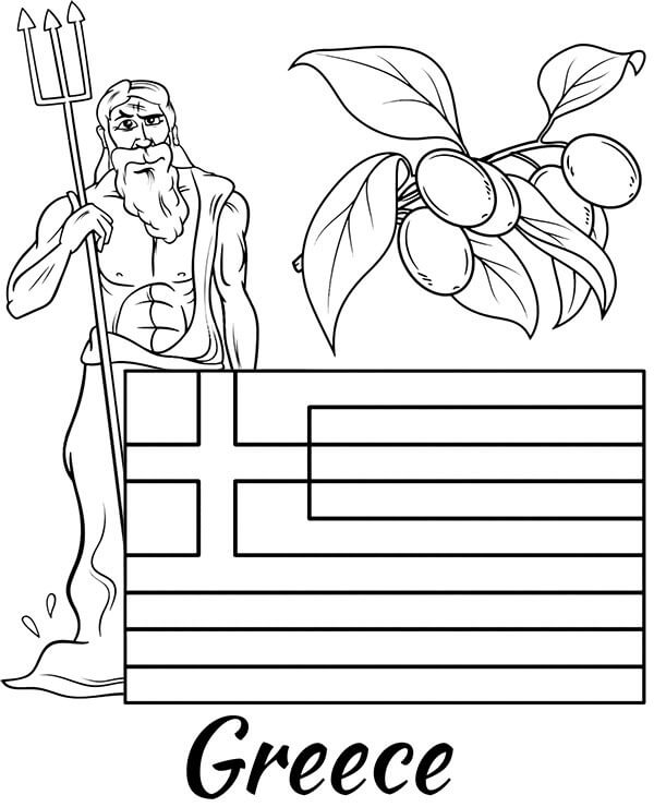 Greece Country Coloring Page - Free Printable Coloring Pages for Kids