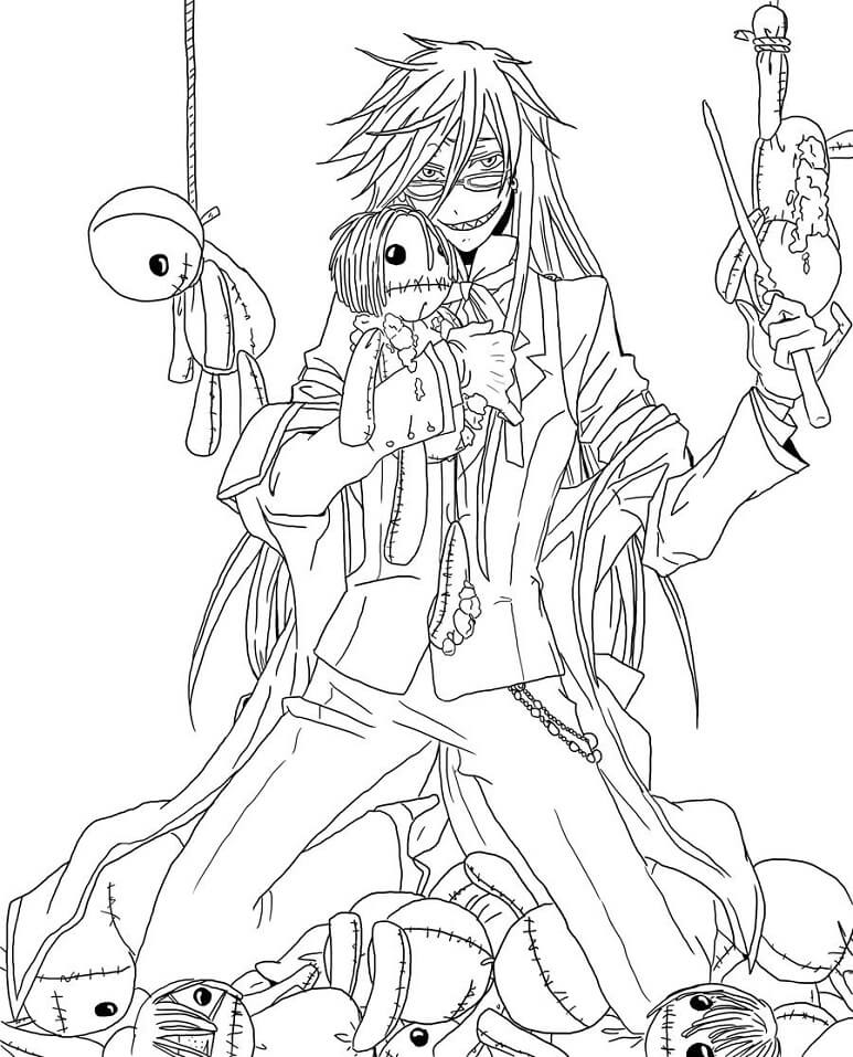 Grell Sutcliff from Black Butler Coloring Page - Free Printable