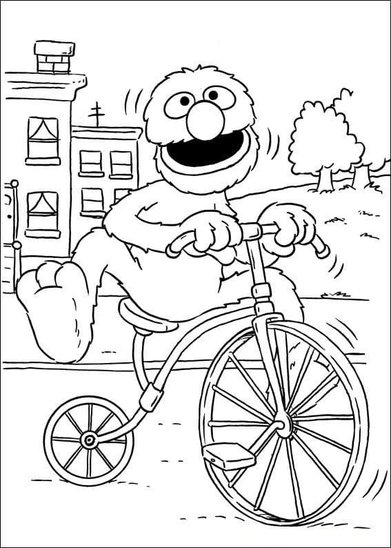 Grover on Bicycle