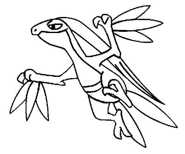 grovyle coloring page printable pokemon