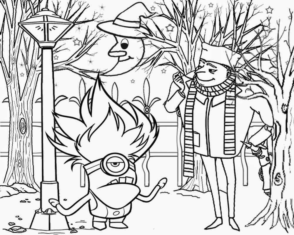 gru and evil minion from despicable me 2 coloring page free printable coloring pages for kids