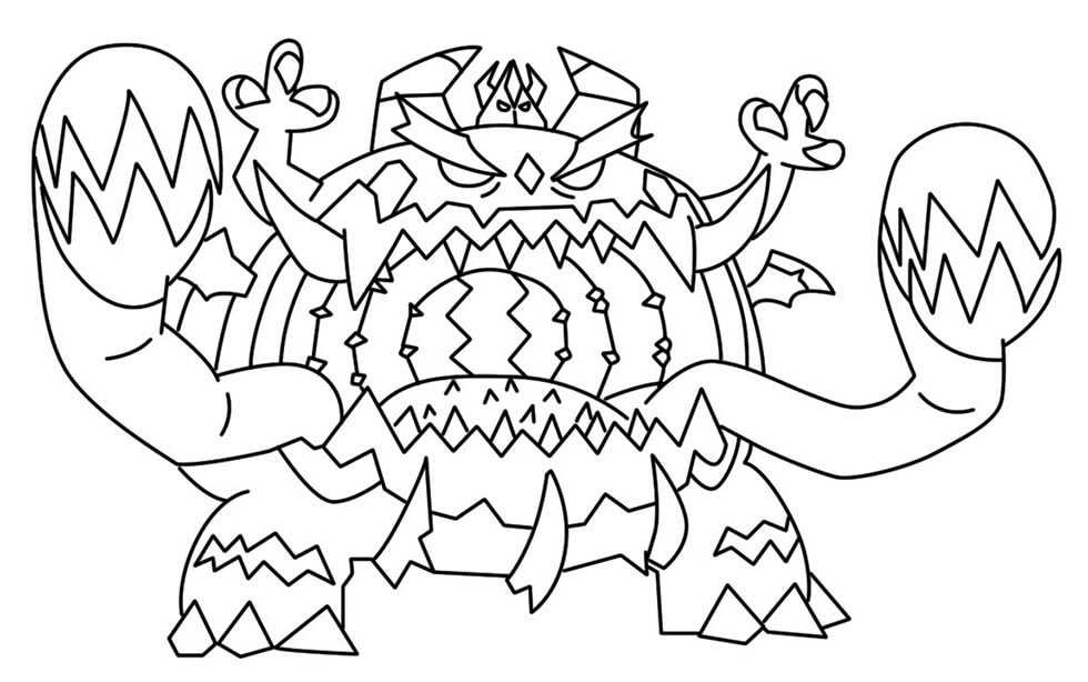 guzzlord coloring page online pokemon