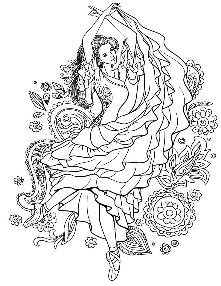 spanish dancer coloring pages