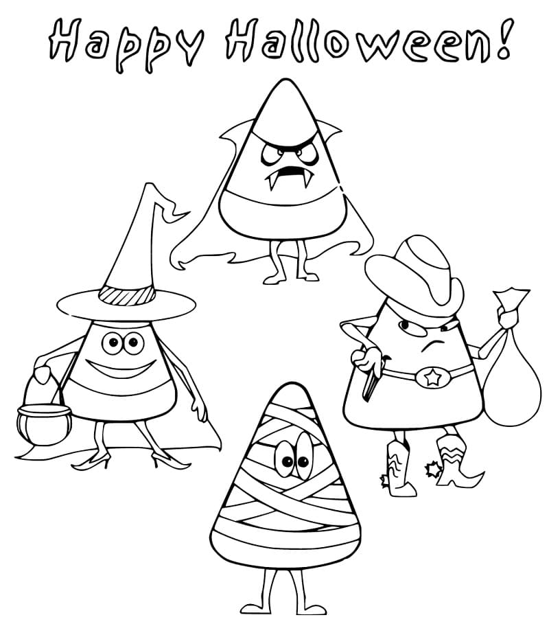 Halloween Candy Corn Coloring Page Free Printable Coloring Pages For Kids