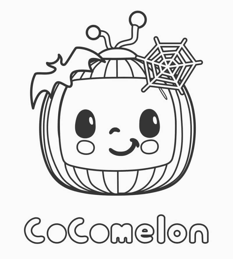 Halloween Cocomelon Logo Coloring Page - Free Printable Coloring Pages