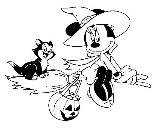 minnie in flower hat coloring pages