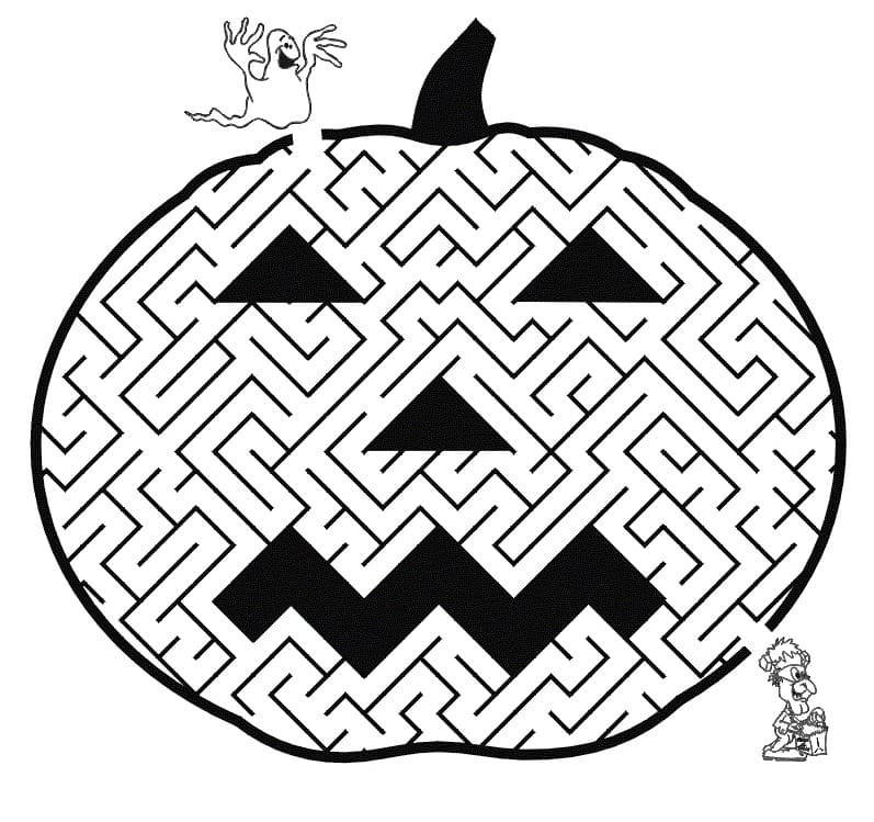 Halloween Pumpkin Maze Coloring Page Free Printable Coloring Pages
