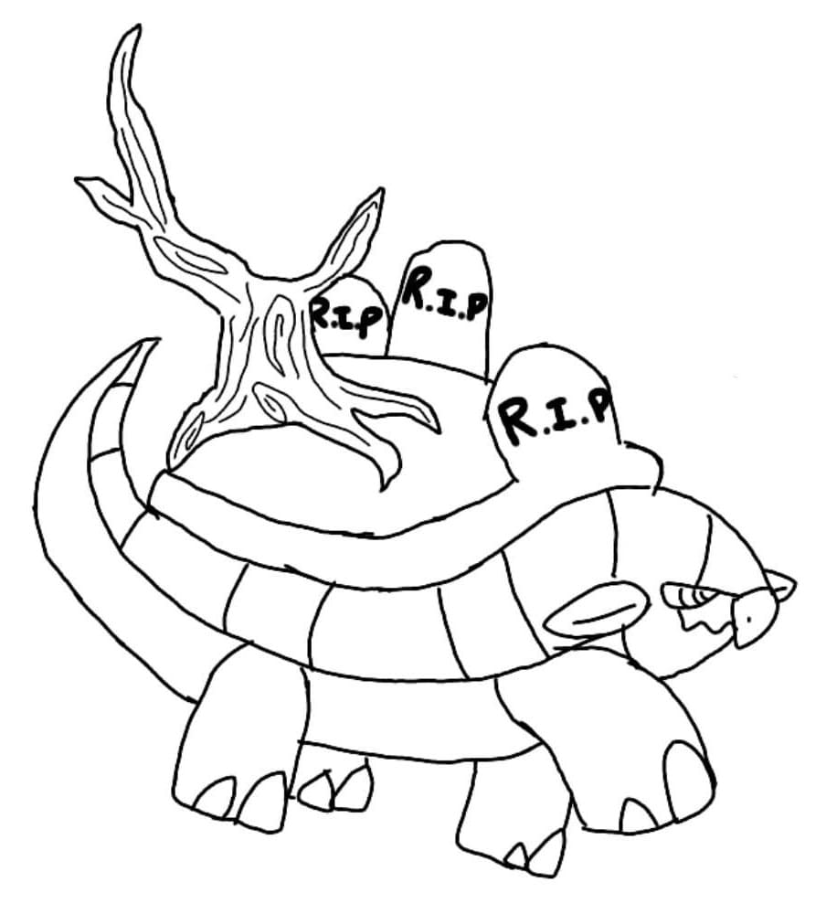 Torterra 2 Coloring Page - Free Printable Coloring Pages for Kids
