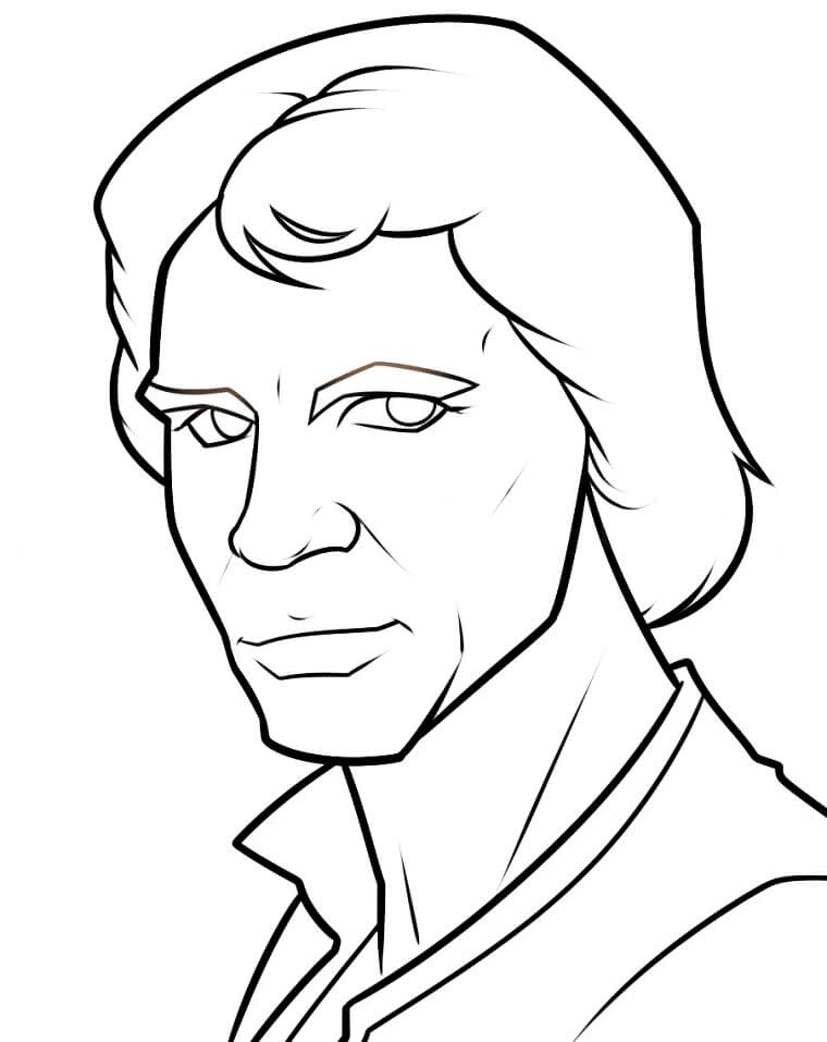 Han Solo's Face Coloring Page - Free Printable Coloring Pages for Kids