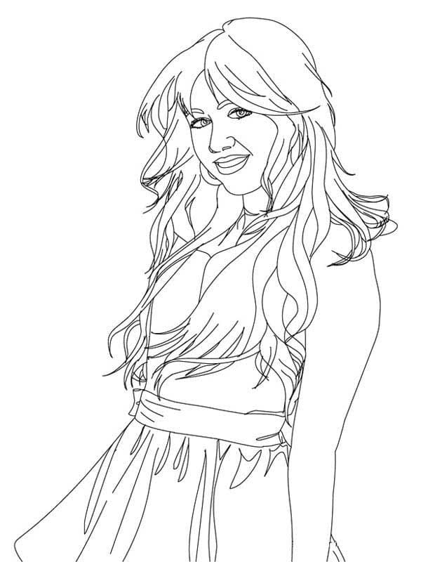 Hannah Montana to Color Coloring Page - Free Printable Coloring Pages ...
