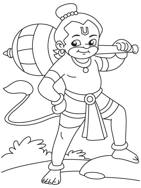 Hanuman 1 Coloring Page - Free Printable Coloring Pages for Kids