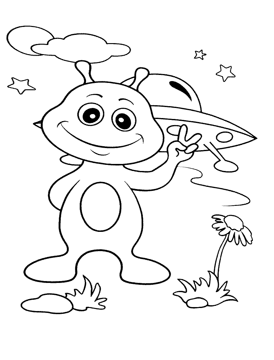Cartoon Alien Coloring Pages