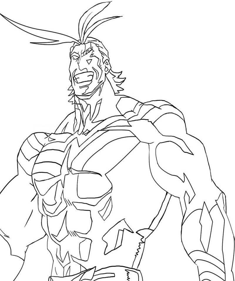 Anime Coloring Pages My Hero Academia - Happy All Might Coloring Page
