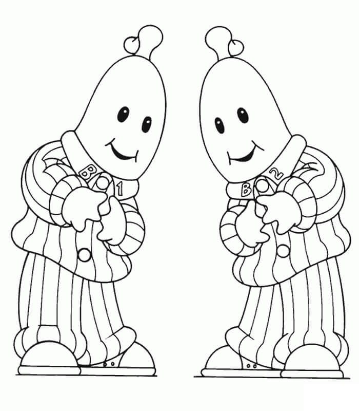 Bananas in Pyjamas and Friends 2 Coloring Page - Free Printable