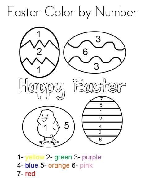 Happy Easter Color by Number