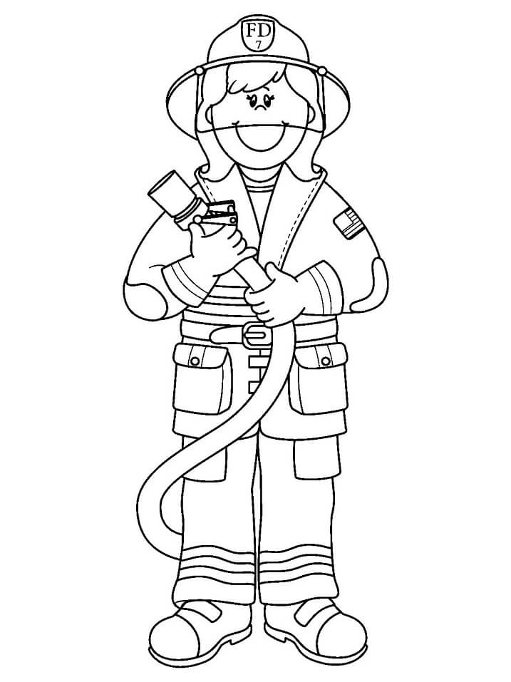 girl firefighter coloring pages