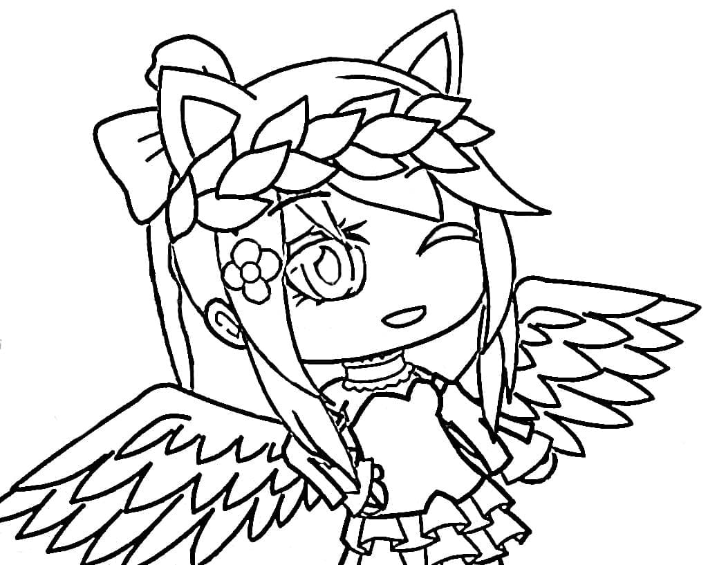 Angel Gacha Life Coloring Page - Free Printable Coloring Pages for Kids