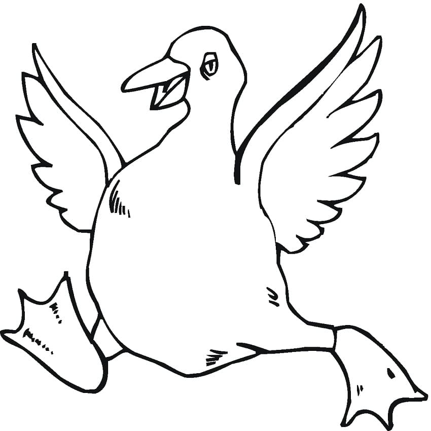 Happy Goose Coloring Page - Free Printable Coloring Pages for Kids