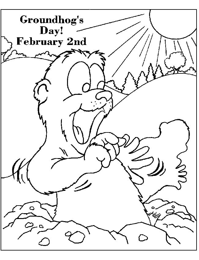 Groundhog Day 5 Coloring Page Free Printable Coloring Pages for Kids