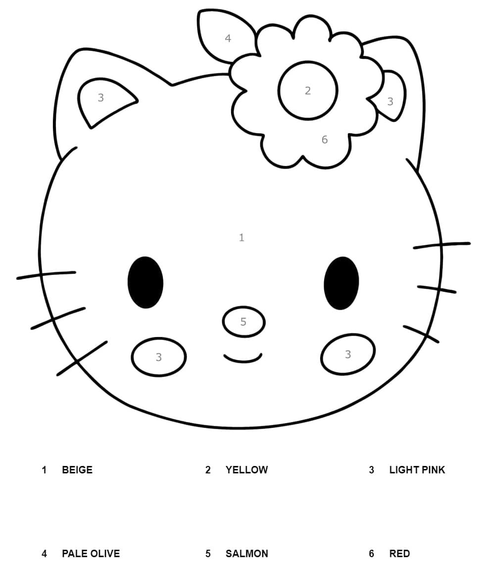 Happy Hello Kitty Color By Number