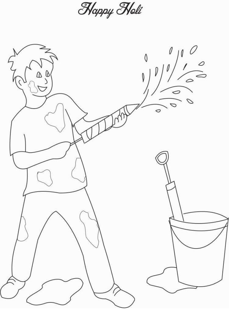 Happy Holi 5 Coloring Page - Free Printable Coloring Pages for Kids