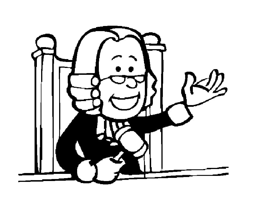Funny Judge Coloring Page - Free Printable Coloring Pages for Kids