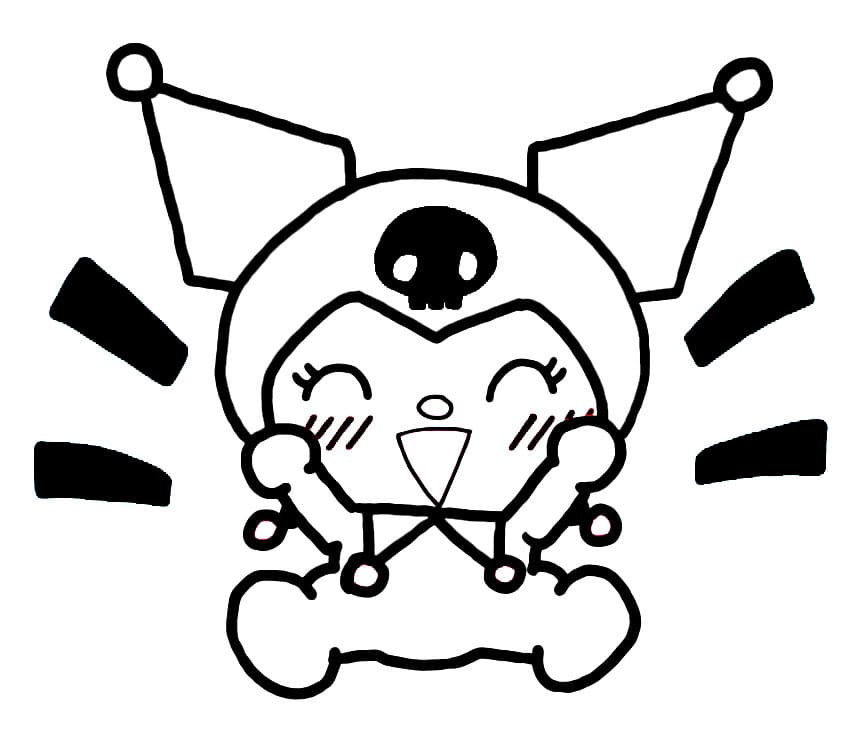 Happy Kuromi Coloring Page Free Printable Coloring Pages for Kids