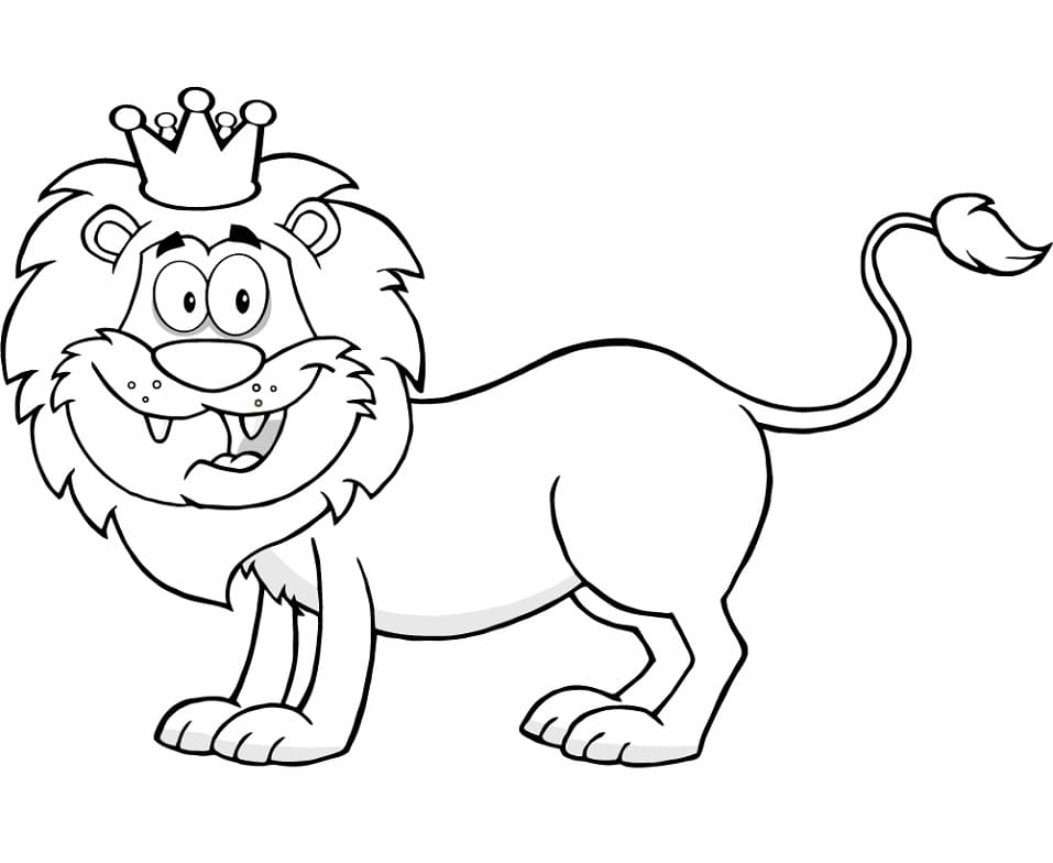 Happy Lion with Crown