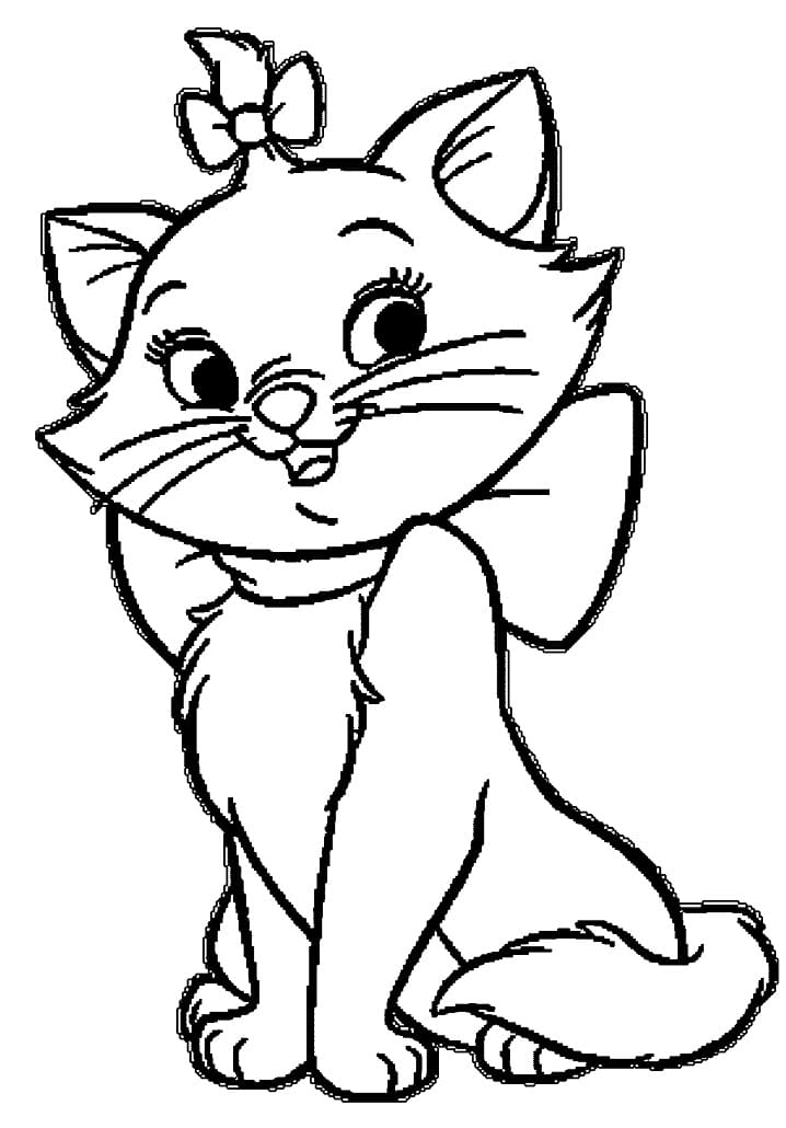 Imagens para Colorir da Gatinha Marie da Disney