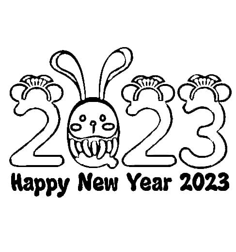 Happy New Year 2023 Printable Coloring Page - Free Printable Coloring ...