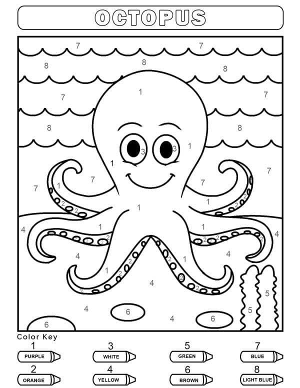 Happy Octopus Color by Number