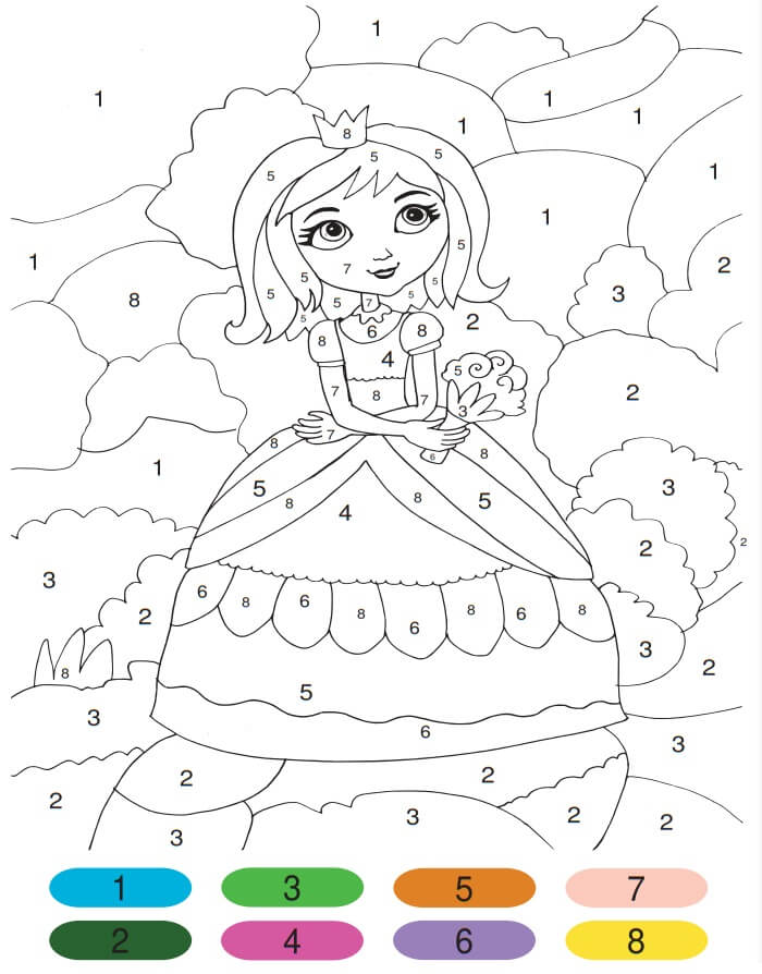 55  Princess Coloring Pages By Numbers  Free