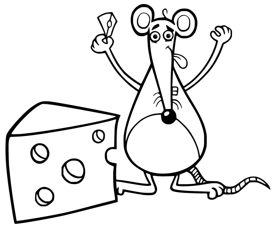 Happy Rat Coloring Page - Free Printable Coloring Pages for Kids