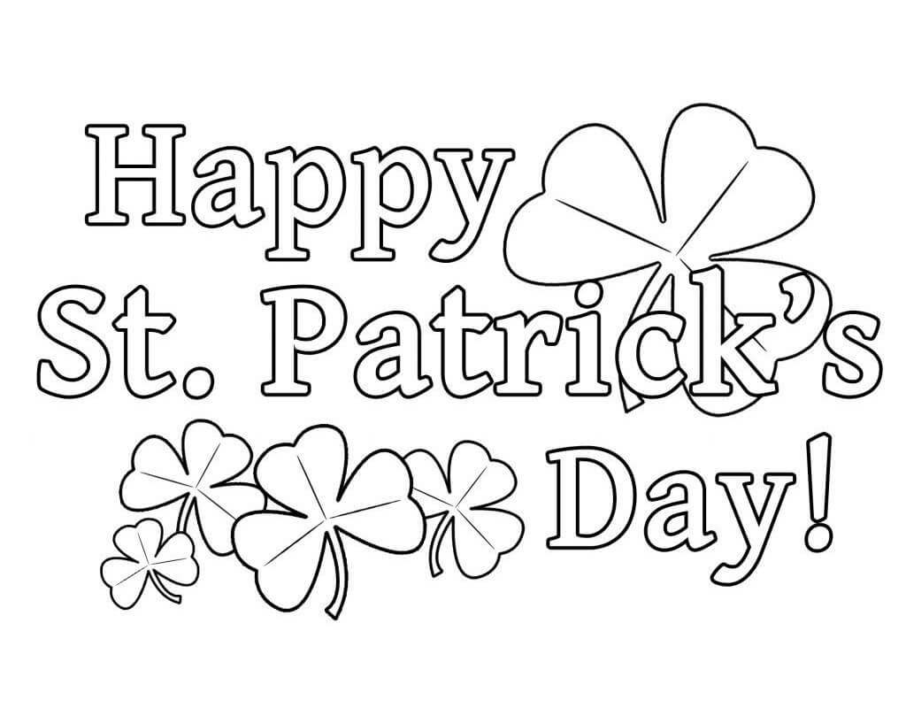 Happy Saint Patrick #39 s Day 1 Coloring Page Free Printable Coloring