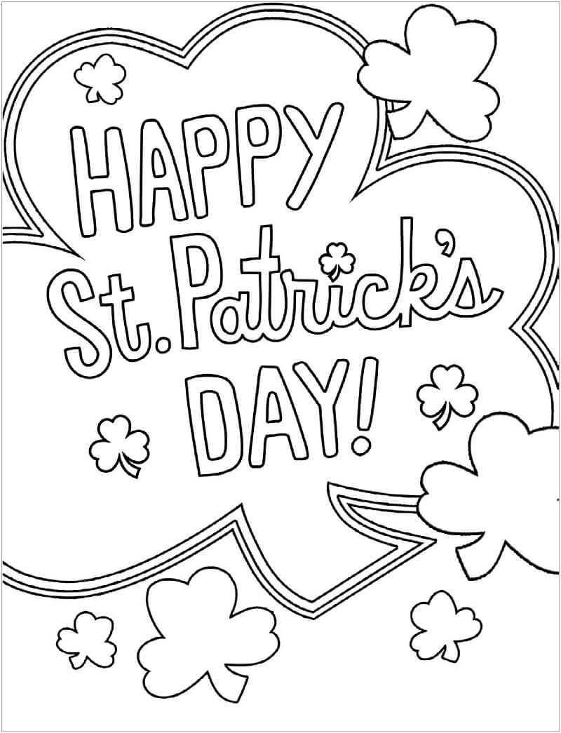 Happy Saint Patrick's Day Coloring Page Free Printable Coloring Pages