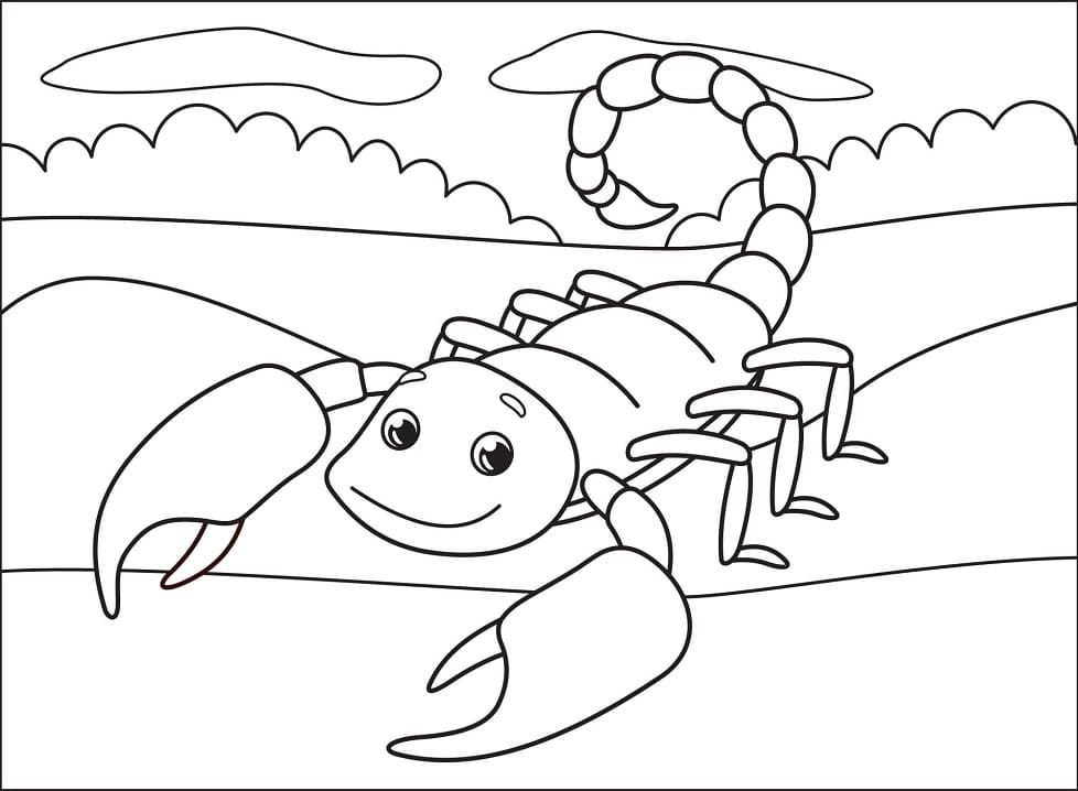 Happy Scorpion Coloring Page - Free Printable Coloring Pages for Kids