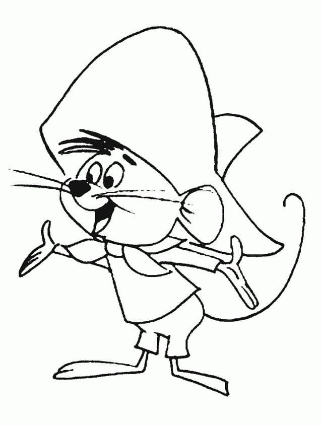 Easy Speedy Gonzales Coloring Page - ColoringAll