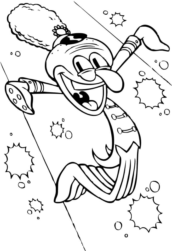 Happy Squidward Tentacles 1 Coloring Page - Free Printable Coloring