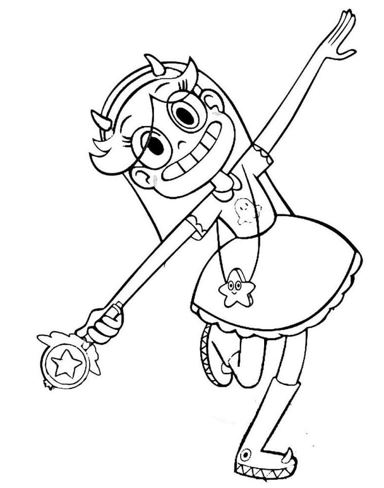 Funny Star Butterfly Coloring Page - Free Printable Coloring Pages for Kids