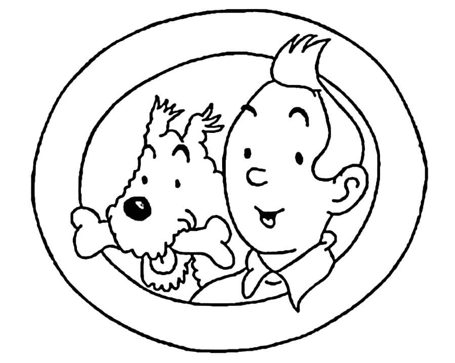 Happy Tintin Coloring Page - Free Printable Coloring Pages for Kids