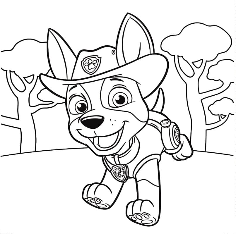 Happy Paw Patrol Coloring Page - Free Printable Coloring Pages for Kids