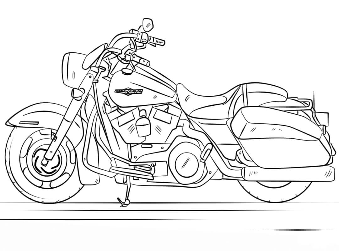 Harley Davidson Road King Coloring Page - Free Printable Coloring Pages ...
