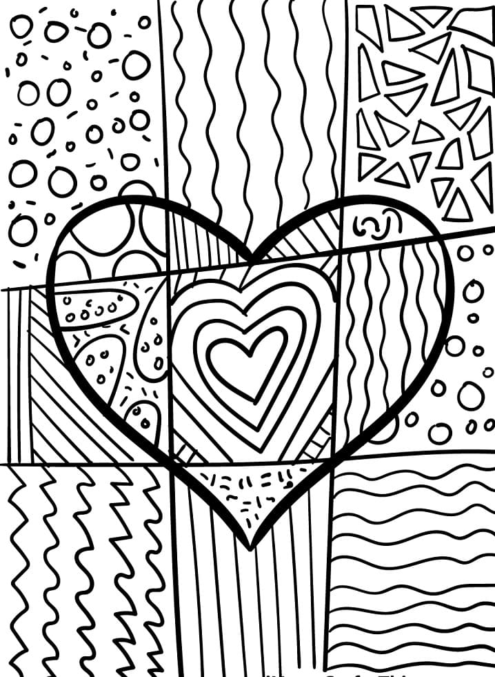 Hearts With Arrows Through Them Coloring Pages