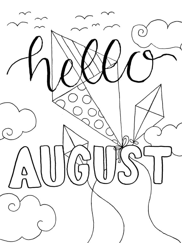 Hello August 2 Coloring Page - Free Printable Coloring Pages for Kids