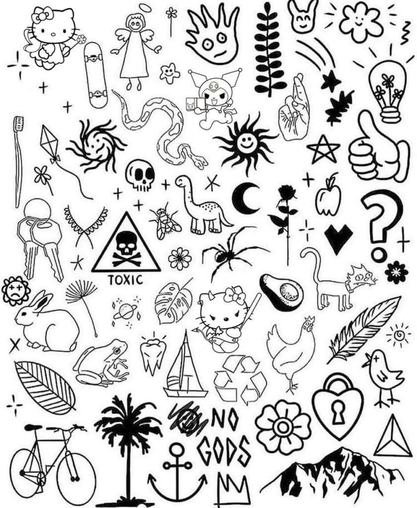 Indie Kid Aesthetic Coloring Page - Free Printable Coloring Pages for Kids