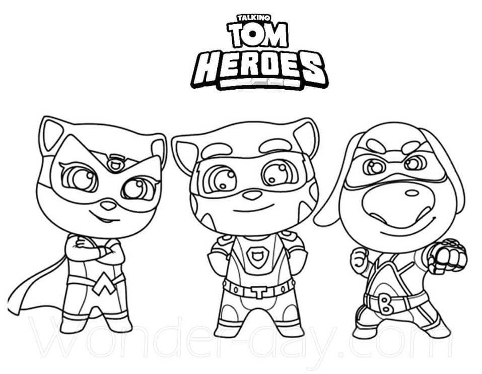 Heroes From Talking Tom Heroes Coloring Page Free Printable Coloring Pages For Kids