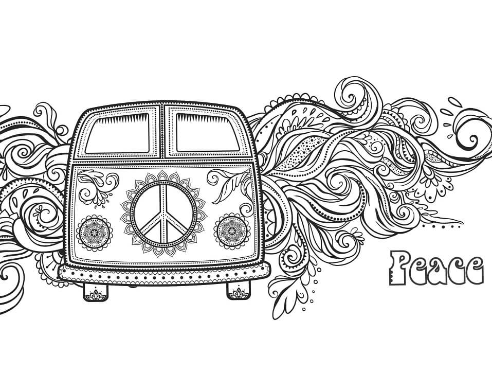Hippie Car 3 Coloring Page Free Printable Coloring Pages For Kids