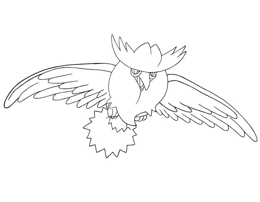 honchkrow coloring page online pokemon